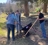 Students helping to build the new dog park