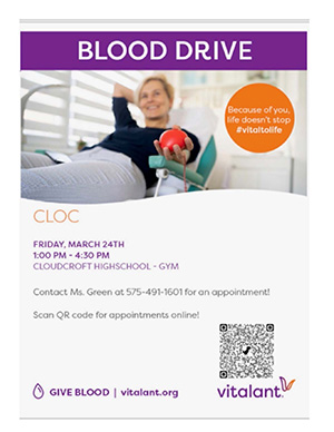 CLOC Blood Drive Flyer