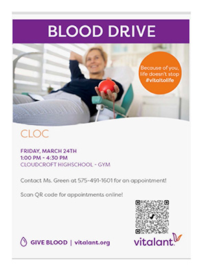 CLOC Blood Drive Flyer